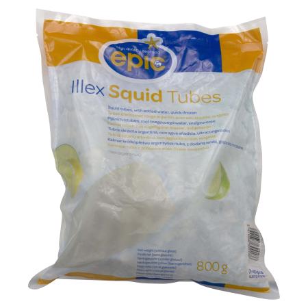 Squid tubes (Illex argentinus), U-10 pc/unit, 800g unit (carton 12 units)