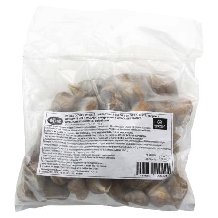 Bulots entiers, cuits, 40-70 pc/kg, unité 1kg (carton 10 unités)