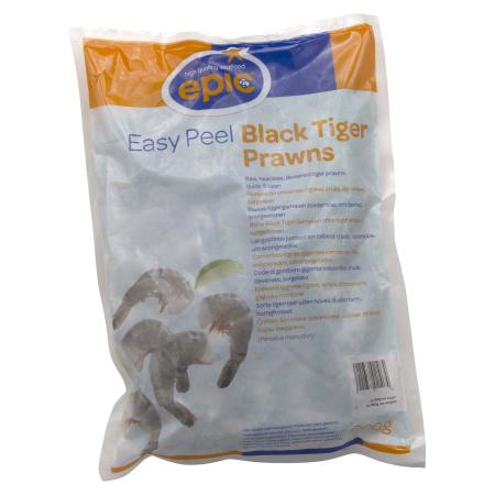 Black tiger garnaalstaarten, easy peel, IQF, 8-12 st/360g, 800g eenheid (karton 12 eenheden)