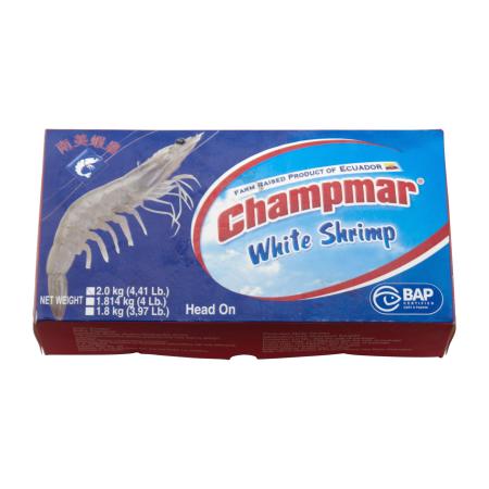 Vannamei Garnelen mit Kopf, 21-30 st/kg real count, 2kg Einheit (Karton 6 Einheiten)