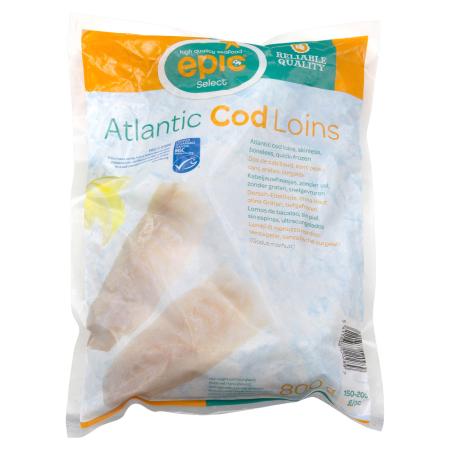 MSC Atlantische Kabeljau Edelfilets, 150-200 g/st, 800g Einheit (Karton 12 Einheiten)