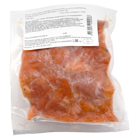 Gerookte Atlantische zalmsnippers, 1kg eenheid (karton 12 eenheden)