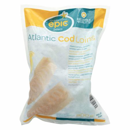 Dos de cabillaud atlantique, 150-200 g/pc, unité 800g (carton 12 unités)