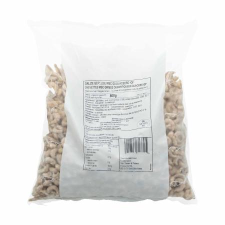 Crevettes grises cuites et décortiquées, unité 800g (carton 10 unités)