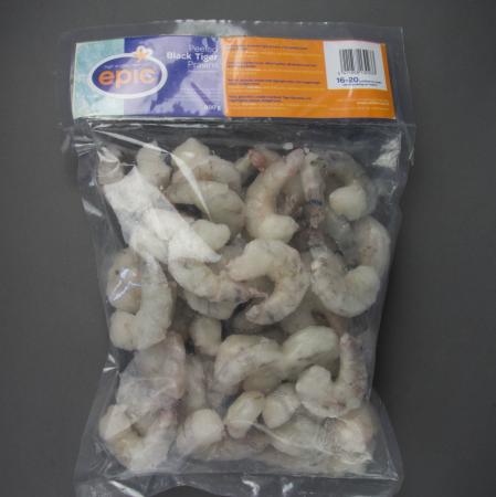 Crevettes black tiger, crues, décortiquées, 13-15 pc/360g, unité 800g (carton 12 unités)