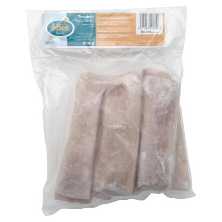 Atlantische tong filets, 1 stuk, 80-120 g/st, IWP, 1kg eenheid (karton 10 eenheden)