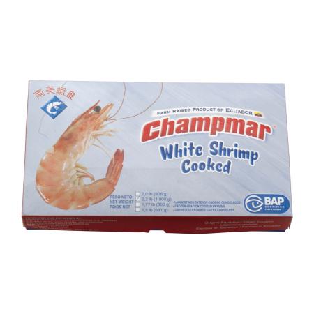Vannamei shrimps head on, cooked, 40-60 pc/kg, IWP, 1kg unit (carton 10 units)