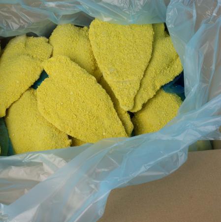 Pacifische schol filets gepaneerd, 140-160 g/st, bulk, 5kg eenheid