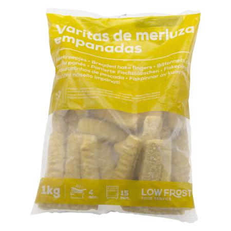 Vissticks (heek), Low Frost, 30-40 st/kg, 1kg eenheid (karton 5 eenheden)