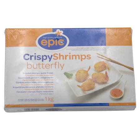 Crispy shrimps butterfly 50/50, Indonesia, 21-25 pc/lb, 1kg unit (carton 12 units)