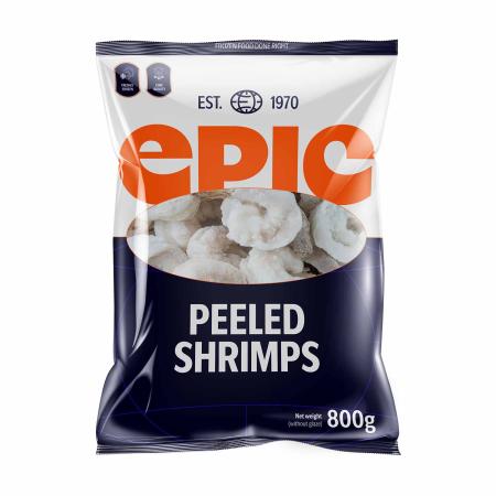 Crevettes vannamei, crues, décortiquées, 26-30 pc/360g, unité 800g (carton 12 unités)