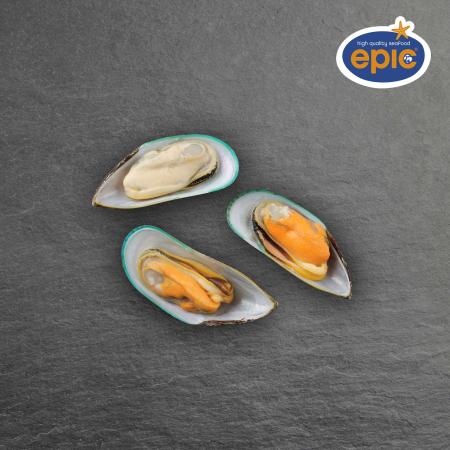 Moules de Nouvelle-Zélande, demi coquille, 30-45 pc/kg, unité 800g (carton 14 unités)