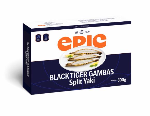 Black tiger garnalen met kop, Split Yaki, butterfly split, 12 st/500g, eenheid 500g (karton 16 eenheden)