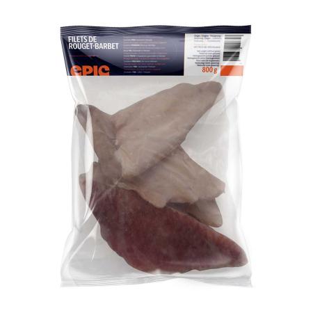 Zeebarbeel filets met vel, 15-40 g/st, 800g eenheid (karton 12 eenheden)