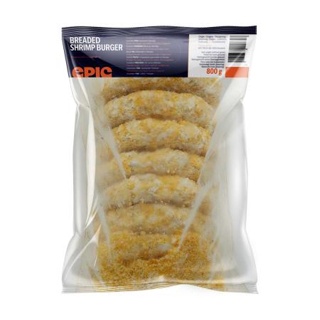 Breaded Shrimp Burger, 100g/pc, 800g unit (carton 10 units)