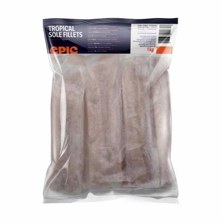 Atlantische Zungen Filets, 1 Stück, 80-120 g/st, IWP, 1kg Einheit (Karton 10 Einheiten)