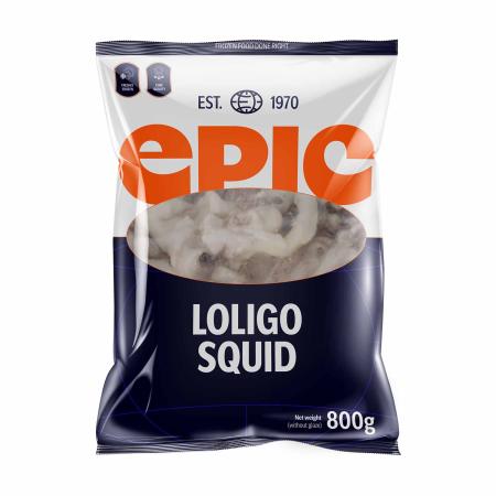 Hele inktvis loligo India, gekuist, 11-20 st/kg, 800g eenheid (karton 12 eenheden)